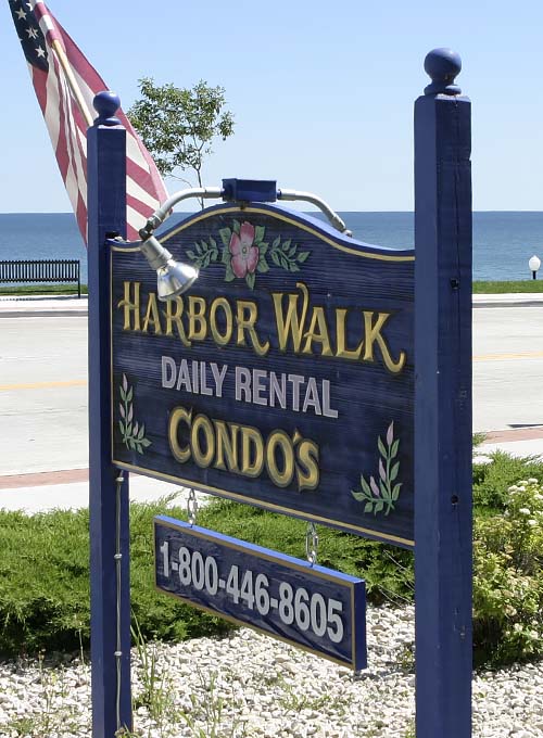 Vacation Rentals Algoma WI Harbor Walk Daily Rental Sign